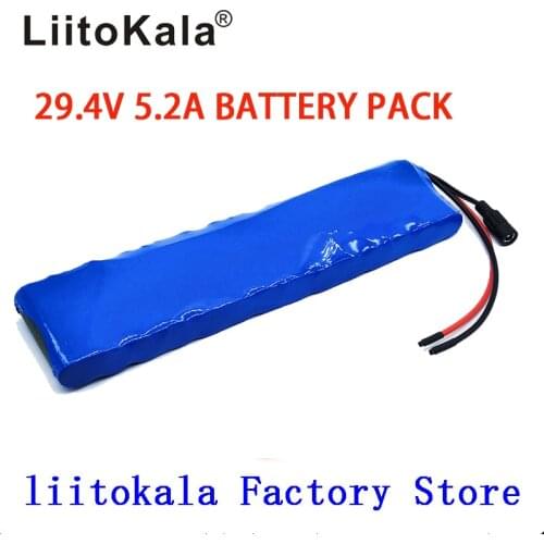 LiitoKala 24V 5.2Ah 7S2P 18650 Battery li-ion battery 29.4v electric bicycle moped /electric not include the charger