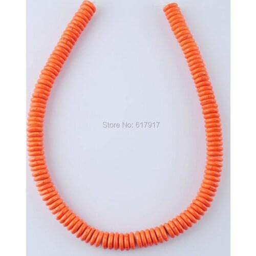 Fashion Jewelry 12x3mm Orange Turquoises Howlite Round Rondelle Spacer Beads 15 1/2 Inches TG3126