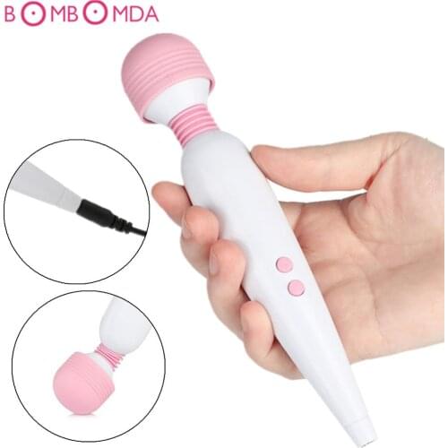 Powerful Magic Wand Massager Dildo Vibrator For Women Clitoris Stimulator Vaginal AV Vibrator USB Charging Sex Toys For Adults