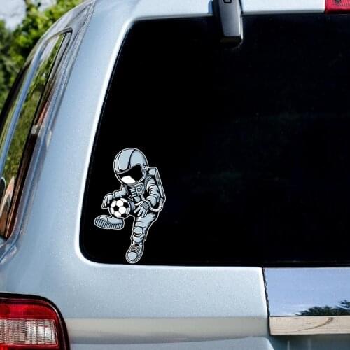 RuleMylife Car Stickers Super Cool Astronaut Play Football Cartoon Waterproof Vinyl Space Explorer Wallpaper Decors for Room