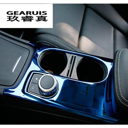 For Mercedes Benz A GLA CLA Class W176 X156 C117 LHD RHD Interior Water Cup Holder covers Stickers Panel Frame Trim Car Styling