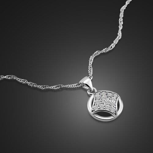 New Simple Geometric Pendant Necklace Fashion Charm Women 100% 925 Sterling Silver Choker Fine Jewelry Gifts