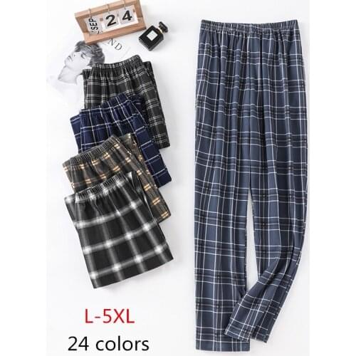 New Style Hot Sale Cotton Plaid Pajama Pants For Adluts Home Furnishing Cotton Trousers Cotton Pajama Men Sleep Bottom Home Wear