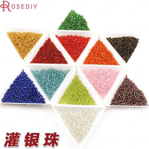 Wholesale 50g 2mm Round Glass seed Beads silver-style Diy Jewelry Findings Accessories (A004)
