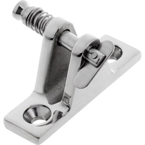 Polished Stainless Steel Angled Deck Mount Boat Hinge W/ Quick Release Pin