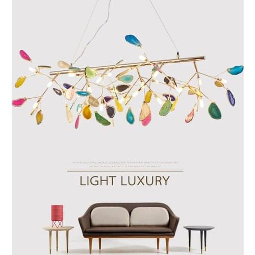 Modern Carnelian Pendant Lights Nordic Living Room Bedroom Pendant Lamps Colorful Firefly Lamp Home Decoration Lighting LED