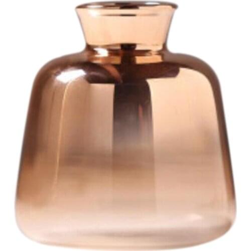 4 Pcs Glass Vase Nordic Electroplated Gold Vase Glass Flower Vases for Home Decor Dried Flower Bottle Decoration