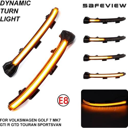 Flowing Water Blinker Side Mirror LED Dynamic Turn Signal Light For Volkswagen VW Golf 7 MK7 7.5 GTI R Sportsvan Touran L II