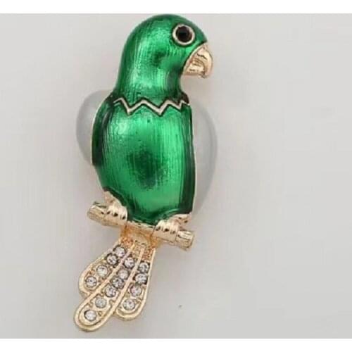 Drop glaze jungle bird set diamond alloy alloy autumn and winter new sweater cardigan coat trenchcoat fashionable all-match broo