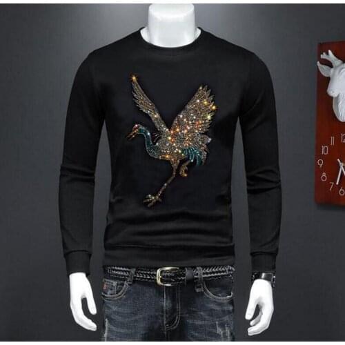 2020 new man and women winter Diamonds design Hot drill high quality long-sleeved mens round neck hoody new Sweatshirt Tops