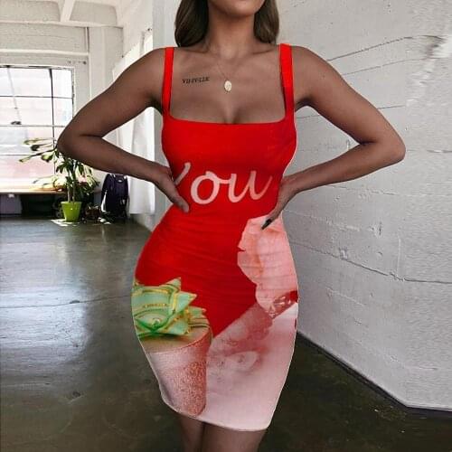 KYKU Love Dress Women Flowers Vestido Sexy Romantic Bodycon Dress Couples 3d Print Womens Clothing Mini Evening Short