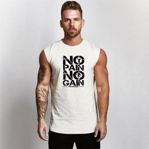 Brand Sleeveless Vest Fitness Fashion Workout Cotton Mens Tank Top Training Running Gym Clothing Bodybuilding Fitness Singlets