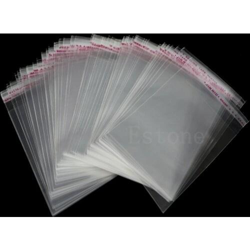 100ps Clear Self Adhesive Lots DIY Jewelry Seal Plastic Bags 8x12cm 3.1"x4.7" Jewelry Bags Packaging
