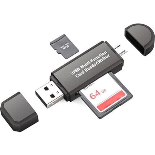 2 in 1 OTG Micro SD Card Reader Adapter for MacBook Pro laptop notebook dual microsd reader for Android Micro Usb OTG Adapter