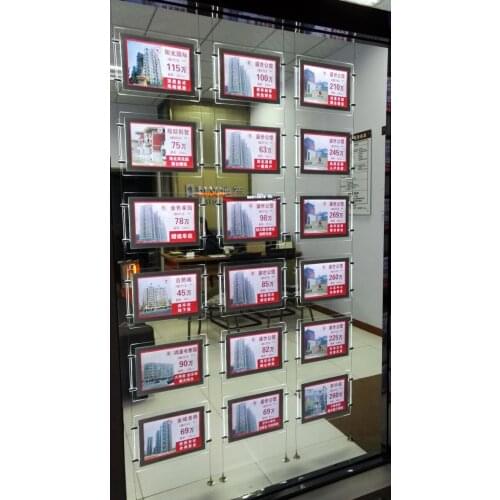 28PCS LED Real Estate Window Display,Magnetic A4 Acrylic Sigle Side Estate Light Signs