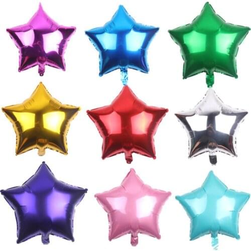 50pcs star balloon 10 inch Inflatable Helium Balloon Aluminum Foil balloons Decor Birthday balloons Wedding globos supplies 8Z