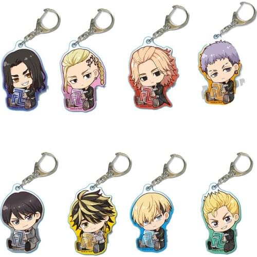 Anime Keychain Tokyo Revengers Cosplay Manjiro Ken Takemichi Hinata Atsushi Chibi Kawaii Bag Pendant Fans Collection Props