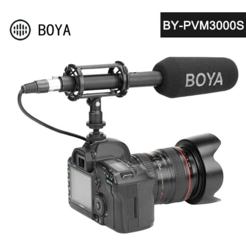 BOYA BY-PVM3000S Handheld Shotgun Microphone 70° Supercardioid Electret Condenser Mic for Canon Nikon Sony DSLR Camera Camcorder