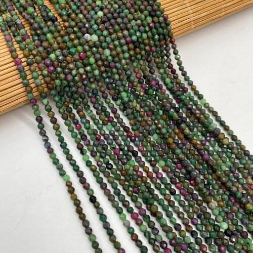 Natural Stone Beads Round Epidote Faceted Exquisite Loose Spacer Beaded For jewelry making DIY Necklace Bracelet Accessories