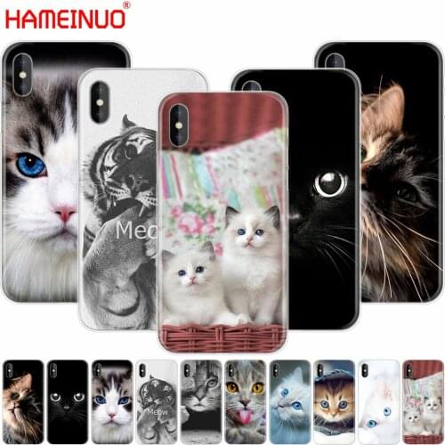 HAMEINUO Cat looks at you cell phone Cover case for iphone X 8 7 6 4 4s 5 5s SE 5c 6s plus