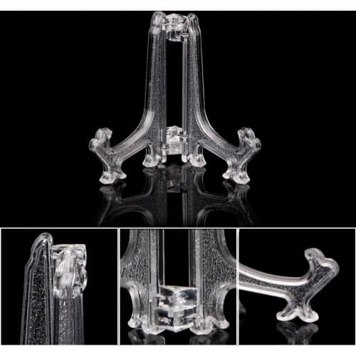 D08D Mini Plastic Coin Display Easel Stand Card Medal Frame Golf Balls Holder White