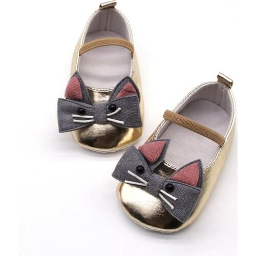 Toddler Newborn Spring-autumn Baby Shoes Cartoon Cat Shoes Crib Infant Princess Ballet Soft Soled Anti-Slip Footwear