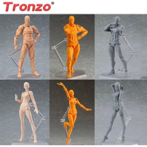 Tronzo Drawing Figures Moveable Artists Paint Sketch Man Woman Model 3 Colors Human Model Painting Practice Figures for Artists