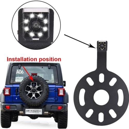 HD Night vision with 8LED Car Backup Reverse Rear View Camera Spare Tire Mount Reversing Parking for Jeep Wrangler 2007-2018