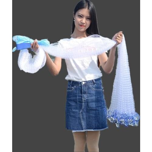 Finefish Cast net hot sale 2.4-7.2M American hand cast net 1*1cm small mesh high quality outdoor sprots throw catch fishing net