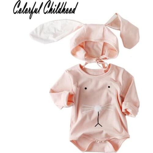 Baby boy/girls 3d long ear bunny design costumes infant newborn romper baby toddler cotton long sleeve jumpsuit kids overalls