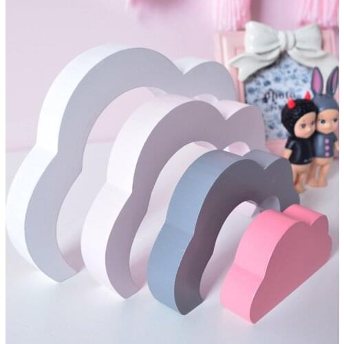 MagiDeal Cute Wooden Building Blocks Handmade Nesting Block Set Toy Cloud For Baby Kids