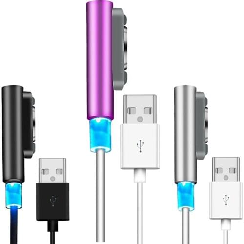 1M Magnetic Charger magnet Charging cable for SONY Xperia Z3 Compact Z3 Mini Z2 Tablet Z1 XL39h L55H L50T L55W USB Cable black