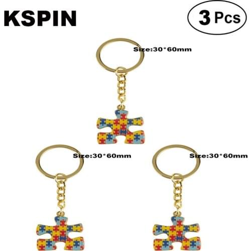 Autism Fashion Key Chain Lapel Pin Brooches Pins Flag badge Brooch Badges