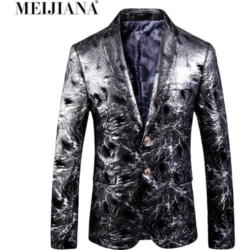 Wearing Spring Blazer Feathers Lightning MEIJIANA Men 2018 Jacket Party Young New Cothings Printing Suit Digital Autumn
