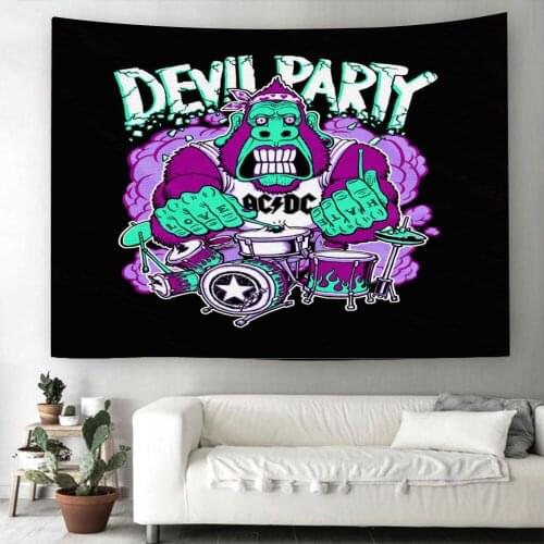 Skull Tapestry 3D Print Devil Party Wall Hanging For Bedroom Wall Carpets Home Decor Wall Tapestry For Living Room Tapestry