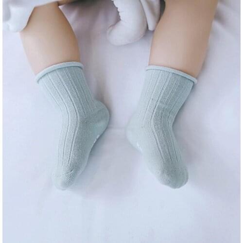 Solid color stripe boys socks autumn winter cotton breathable infant kids sport socks children ankle socks toddler baby legwarme