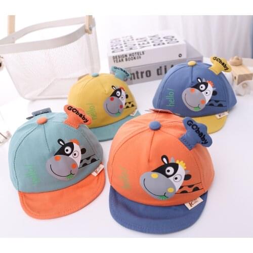 New cute calf baby peaked cap children autumn cartoon hat soft brim baby beanie 1 to 4 years old newborn baby accessories