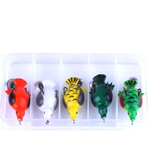 New Pesca Pike Fishing Lure Artificial Bait 12.6g 6cm Floating Duck Lure Soft Baits Fishing Wobblers Frog Lure with Fishing Box
