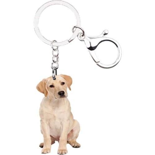 Labrador retriever Dog Keychains Animal Acrylic keychain for keychains NOT 3D llaveros boyfriends gift ideas kawaii Hot drop