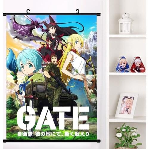 Anime Gate Jieitai Kanochi Nite Kaku Tatakaeri Rory Mercury Wall Scroll Mural Poster Wall Hanging Poster Home Decor Collection