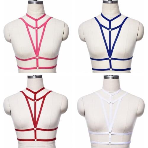 Sexy Crop Top Cage Bra Women Bondage Lingerie Body Harness Belt Hollow Adjustable Soft Harness Bra Pole Dance Body Cage