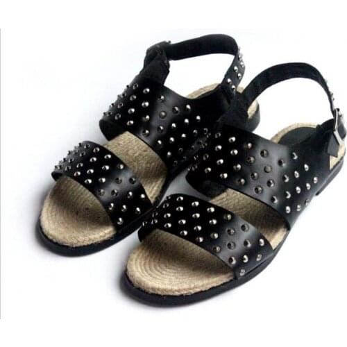 High top summer rivet men shoes buckle classics shoes for men fashion men sandals rome shoes