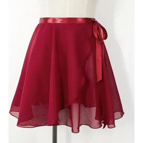 USHINE Ballet Dance Chiffon Skirt Pure Color Floral Print Practice Leotard Ballet Dance Dress Woman Children