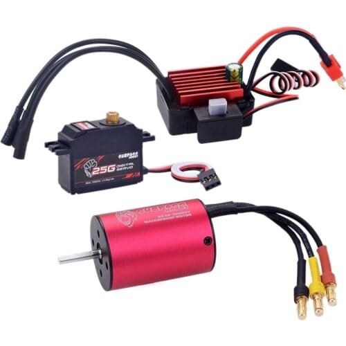 SURPASS HOBBY Waterproof 2838 3600KV Brushless Motor 35A ESC Servo S0025M Servo for HSP Tamiya Axial 1/16 1/14 RC Car