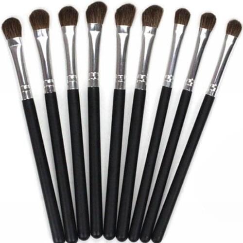 High quality black wooden handle soft pony hair eyeshaow brush horse hair eyebrow Makeup eye shadow tools