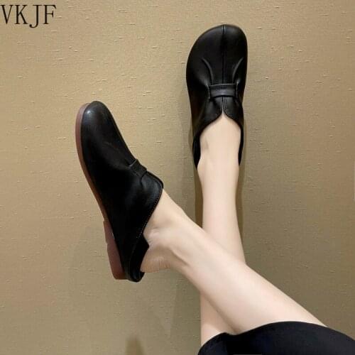2021 Fashion Women Shoes Genuine Leather Loafers Women Casual Shoes Mother Soft Comfortable Shoes Women Flats Non-slip