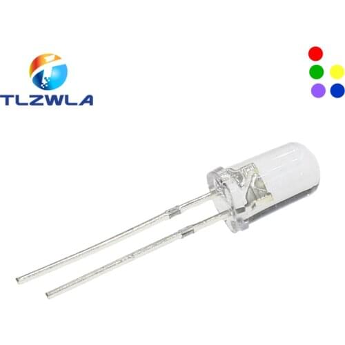100pcs Transparent Round 5mm super bright water clear Green Red white Yellow Blue Light LED bulbs emitting diode F5