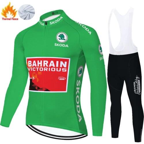 2021 BAHRAIN Winter Thermal Fleece Jersey Tenue Cyclisme Homme Ropa Bicicleta Hombre Fietskleding Heren Ropa Ciclismo Hombre