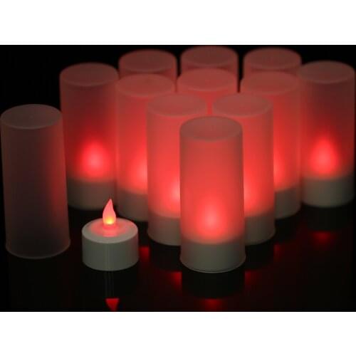 4/6/12 PCS Of LED Electric Rechargeable Colorful Tealight Candles Flameless For Christmas Holiday Wedding Decoration
