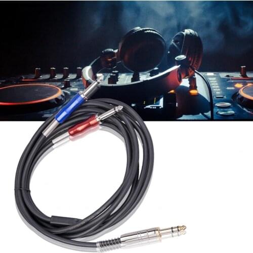 50% Hot Sales Audio Cable Stable Transmission Anti-interference Bidirectional 6.35mm Male to Dual Single Track Audio Wire for Sp